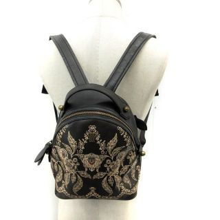 ANNA SUI - アナスイ リュックサック デイパック レザー 総柄 黒