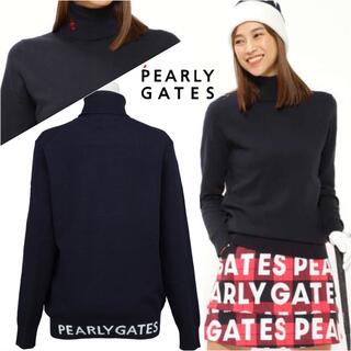 PEARLY GATES - 今季【新品】カシミヤタッチ タートルネックニット