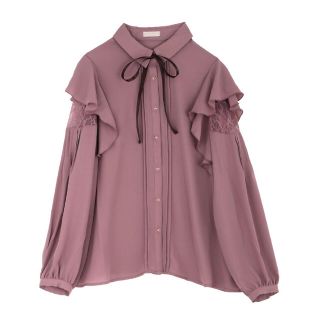 アクシーズファム(axes femme)の☆新品タグ付axes femmeアクシーズ肩レースラッフルフリルブラウス☆(シャツ/ブラウス(長袖/七分))