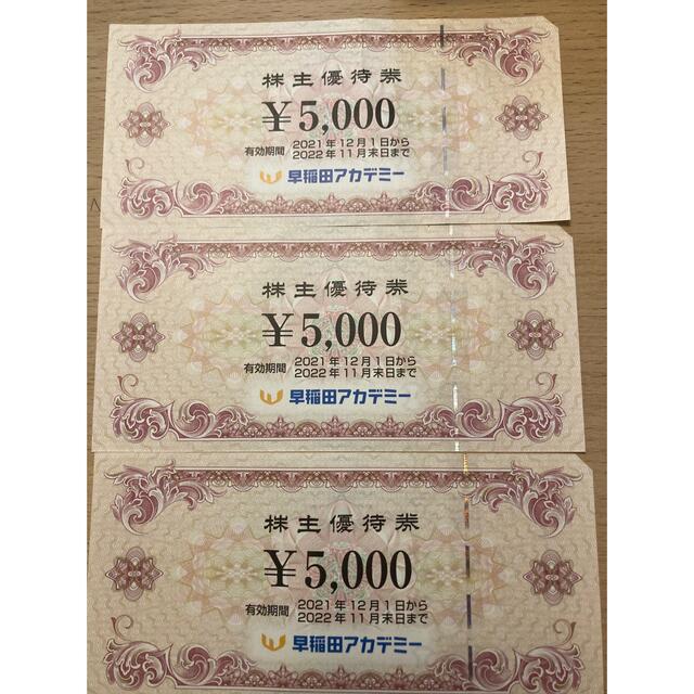 トップ優待券/割引券早稲田アカデミー 株主優待券 15000円分 hjqOd1YSVw, チケット - www