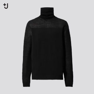 ユニクロ(UNIQLO)の新品・未使用！【L】ユニクロ/エクストラファインメリノタートルネック/ブラック(ニット/セーター)