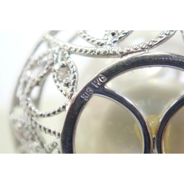 ★極美品★パール＆ダイヤモンド　ペンダントトップ　K18WG  真珠　ダイヤ レディースのアクセサリー(ネックレス)の商品写真