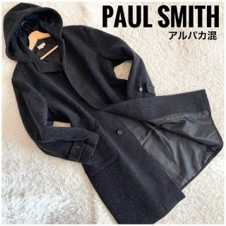 極美品⭐️アルパカ⭐️Paul Smith ステンカラーコート フード付 黒