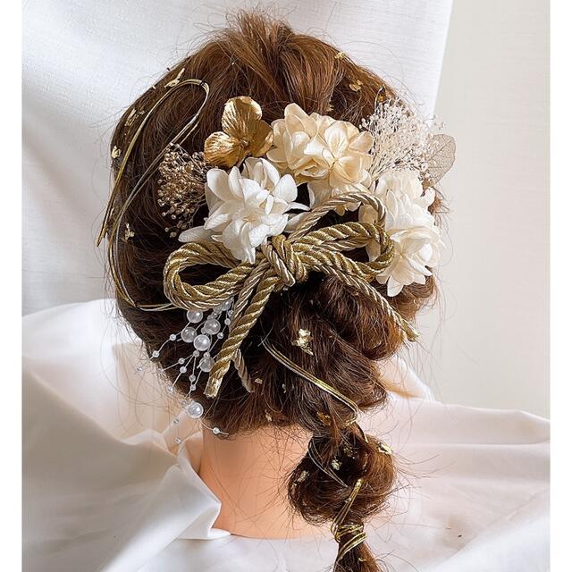 ドライフラワー髪飾り　成人式、結婚式、卒業式に　9 ハンドメイドのアクセサリー(ヘアアクセサリー)の商品写真