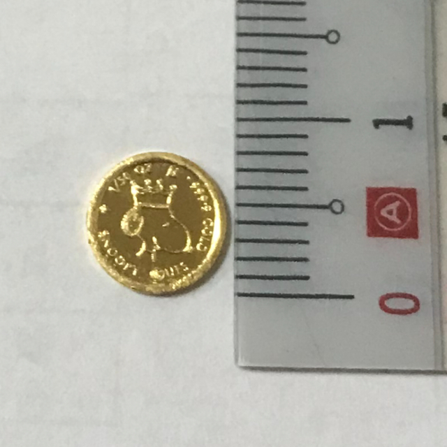 チャームスヌーピー SNOOPY K24 1/50オンスコイン 純金
