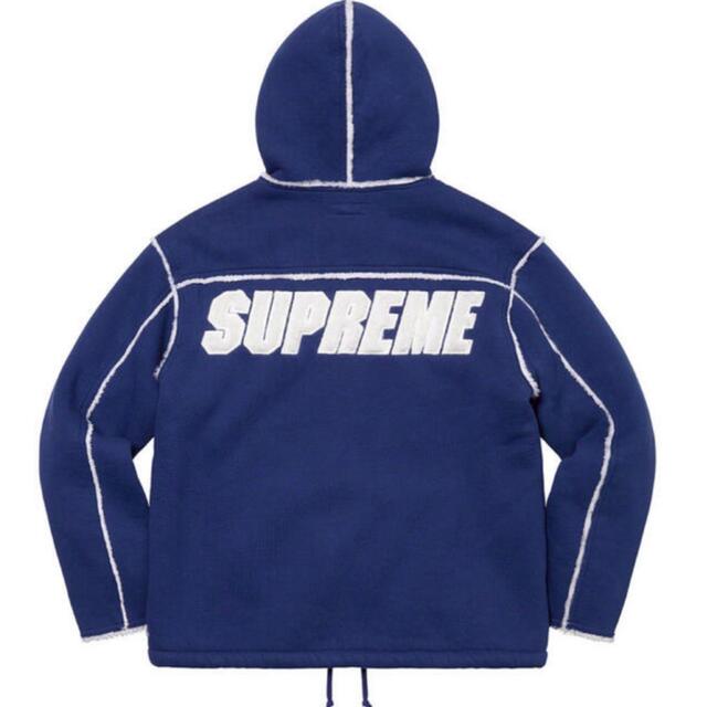 Supreme(シュプリーム)のネイビーL supreme  Faux Shearling Hooded メンズのジャケット/アウター(ブルゾン)の商品写真