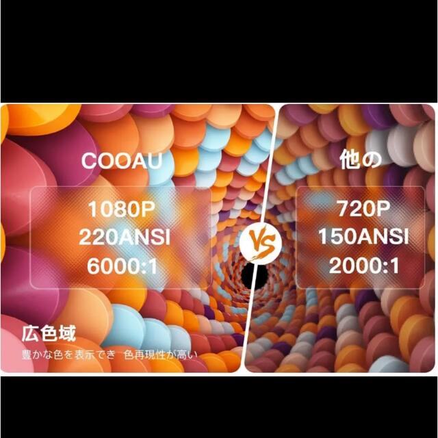 COOAU  プロジェクター　1080P スマホ/家電/カメラのテレビ/映像機器(プロジェクター)の商品写真