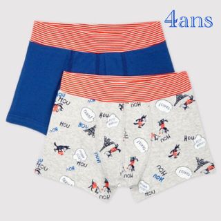 プチバトー(PETIT BATEAU)の新品 未使用 プチバトー 4ans 104cm プリントトランクス２枚組(下着)