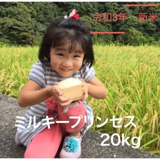 棚田のミルキープリンセス 減農薬20kg 精米サービス　無洗米始めました(米/穀物)