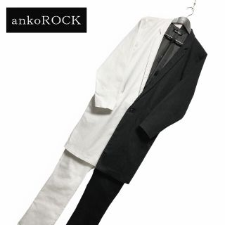 anko ROCK  (ユニセックス）アシンメトリーモノクロセットアップ