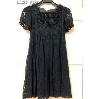 レストローズ(L'EST ROSE)の【美品】レストローズ　ワンピース　Sサイズ　黒　☆結婚式　二次会(ひざ丈ワンピース)