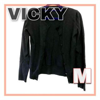 ビッキー(VICKY)のVICKY カーディガン ブラック M(カーディガン)