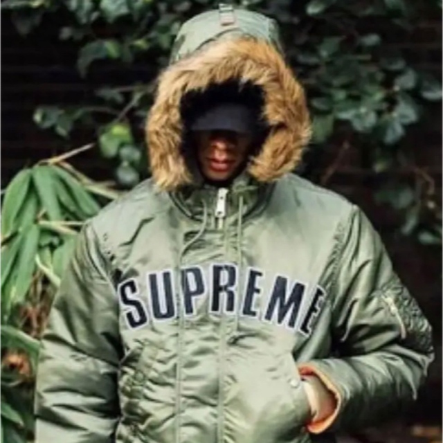 ファッション通販】 Supreme Arc Logo N-3B Parka Navy 紺 S 16AW 半 ...