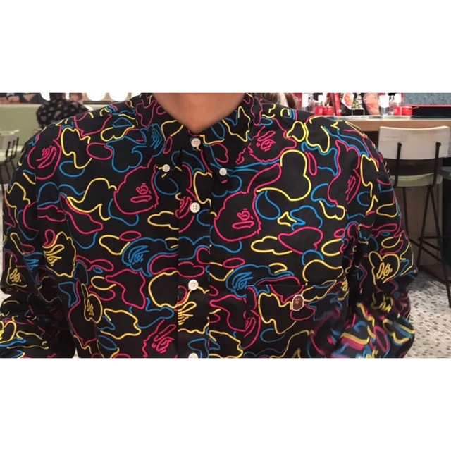 BAPE激レア⭐︎BAPE ネオンカモ 総柄 シャツ shirt neon