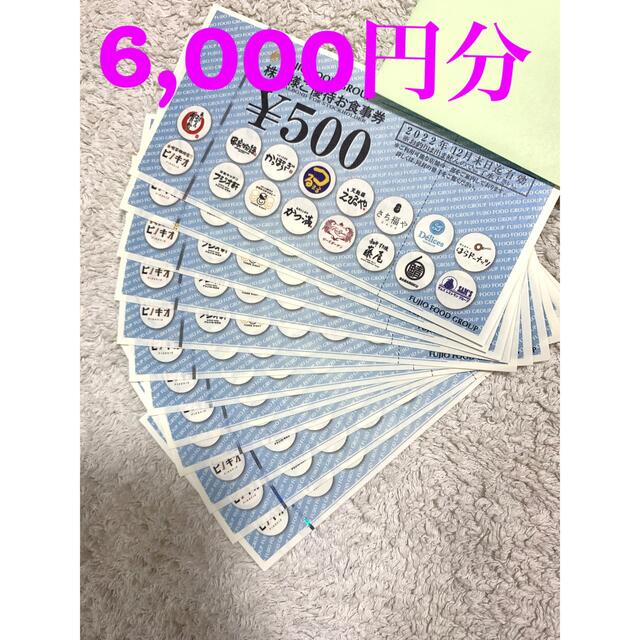 フジオフード株主優待　6,000円分