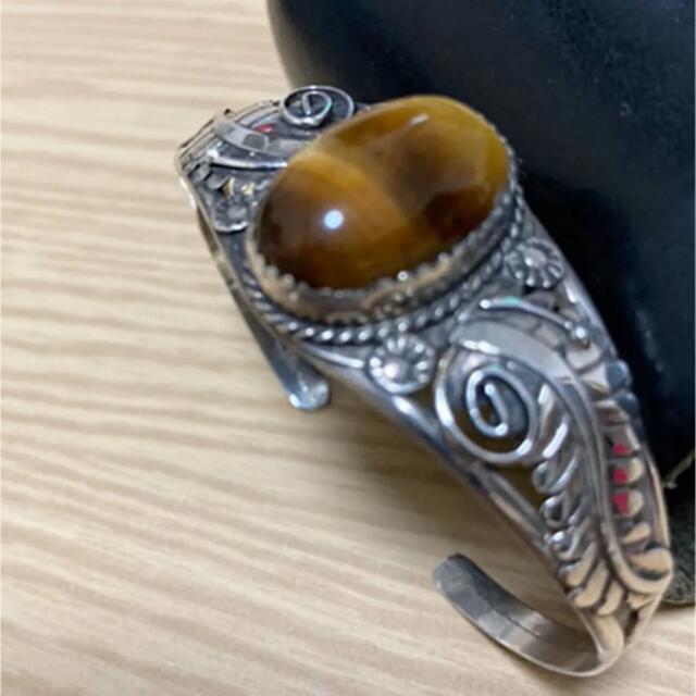 美品 一点もの!インディアンジュエリー バングル シルバー ユニ