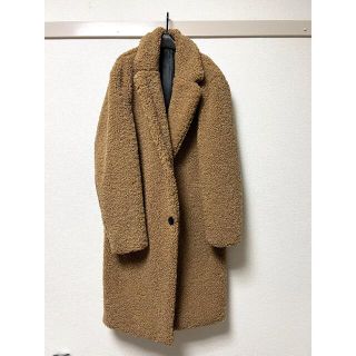 ザラ(ZARA)のZARA テディベア オーバーサイズ メンズ チェスター コート ボア ザラ(チェスターコート)