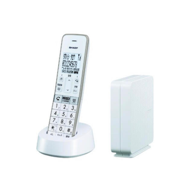 SHARP(シャープ)のコードレス電話機 ホワイト JD-SF2CL-W [子機1台 /コードレス] スマホ/家電/カメラの生活家電(その他)の商品写真