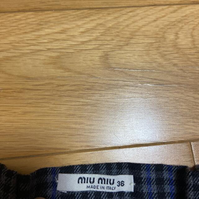 miumiu(ミュウミュウ)のミュウミュウ　MIU MIU チェックプリーツミニスカート 36サイズ レディースのスカート(ミニスカート)の商品写真
