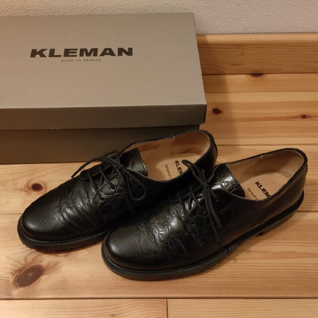 美品 KLEMAN クレマン 38 24cm クロコ レースアップシューズローファー/革靴