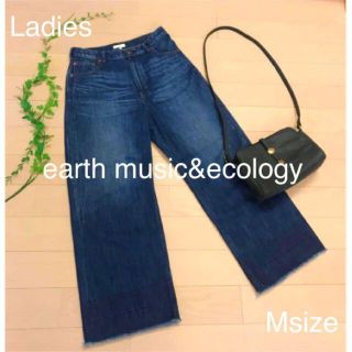 アースミュージックアンドエコロジー(earth music & ecology)の☆earth music&ecology☆デニムパンツ ジーンズ ワイド　M(デニム/ジーンズ)