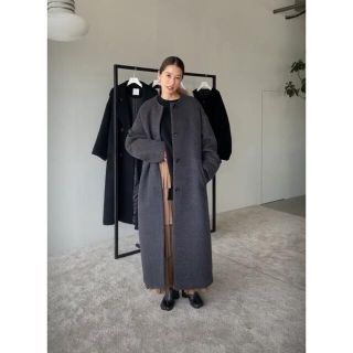 CLANE クラネ　COLLARLESS WOOL COCOON COAT