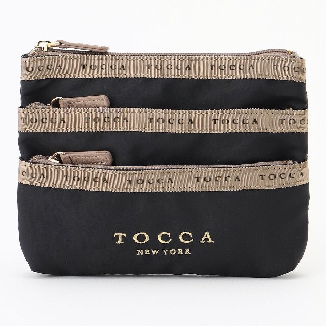 TOCCA(トッカ)の新品 TOCCA ポーチ 3ポケット ブラック系 レディースのファッション小物(ポーチ)の商品写真
