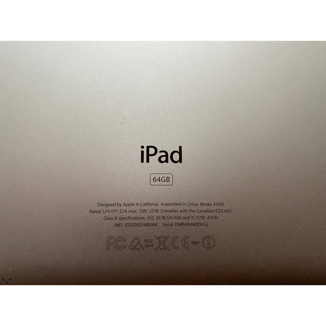 【美品】iPad (第 3 世代) A1430 64G 2