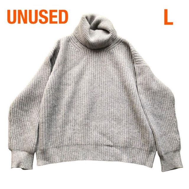 UNUSEDアンユーズドタートルネックニットセーター　L　ライトグレー17AW