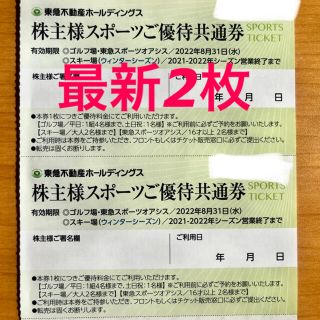 東急　東急不動産　株主優待券　2枚　東急ホールディングス　スポーツ優待　スキー場(スキー場)