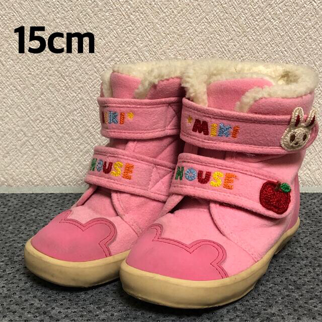 mikihouse(ミキハウス)のpafuco&ミキハウス　スノーブーツ　女の子　15cm キッズ/ベビー/マタニティのキッズ靴/シューズ(15cm~)(ブーツ)の商品写真