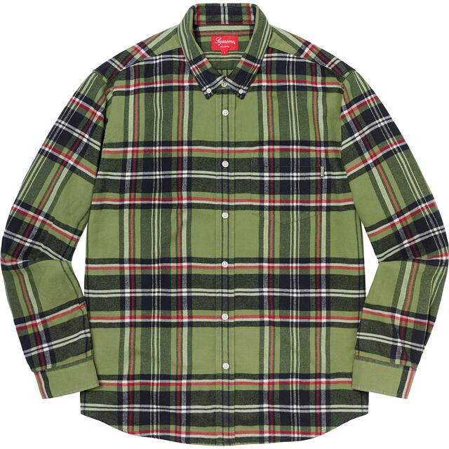 Supreme Tartan Flannel Shirt Green M
