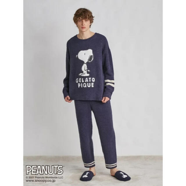 【HOMME】【PEANUTS】カレッジロングパンツ ジェラートピケ