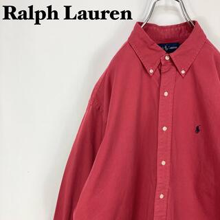 Ralph Lauren - ラルフローレン☆90s ワンポイント刺繍ロゴ ビッグシャツ 長袖 LSシャツ