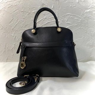 フルラ(Furla)の【極美品】フルラ パイパー S 2way ブラック ハンド ショルダーバッグ (ショルダーバッグ)