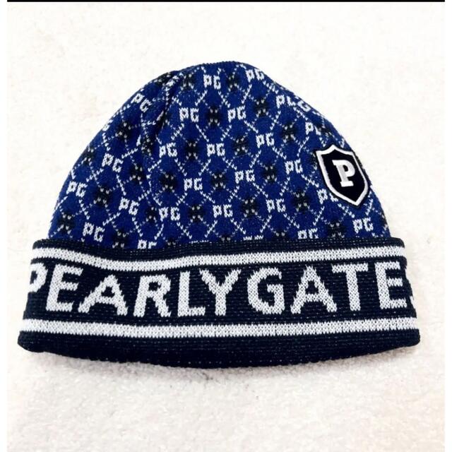 PEARLY GATES(パーリーゲイツ)のパーリーゲイツ ニット帽 ニットワッチキャップ アーガイル柄 新品 レディースの帽子(ニット帽/ビーニー)の商品写真
