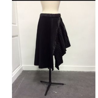 美品　sacai ブラウン　チェック　アシンメトリー　プリーツスカート　サカイ