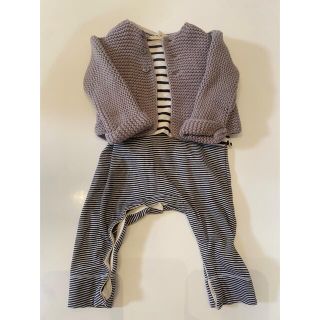 プチバトー(PETIT BATEAU)のプチバトー♡ロンパース　カーディガン　セット(カーディガン/ボレロ)