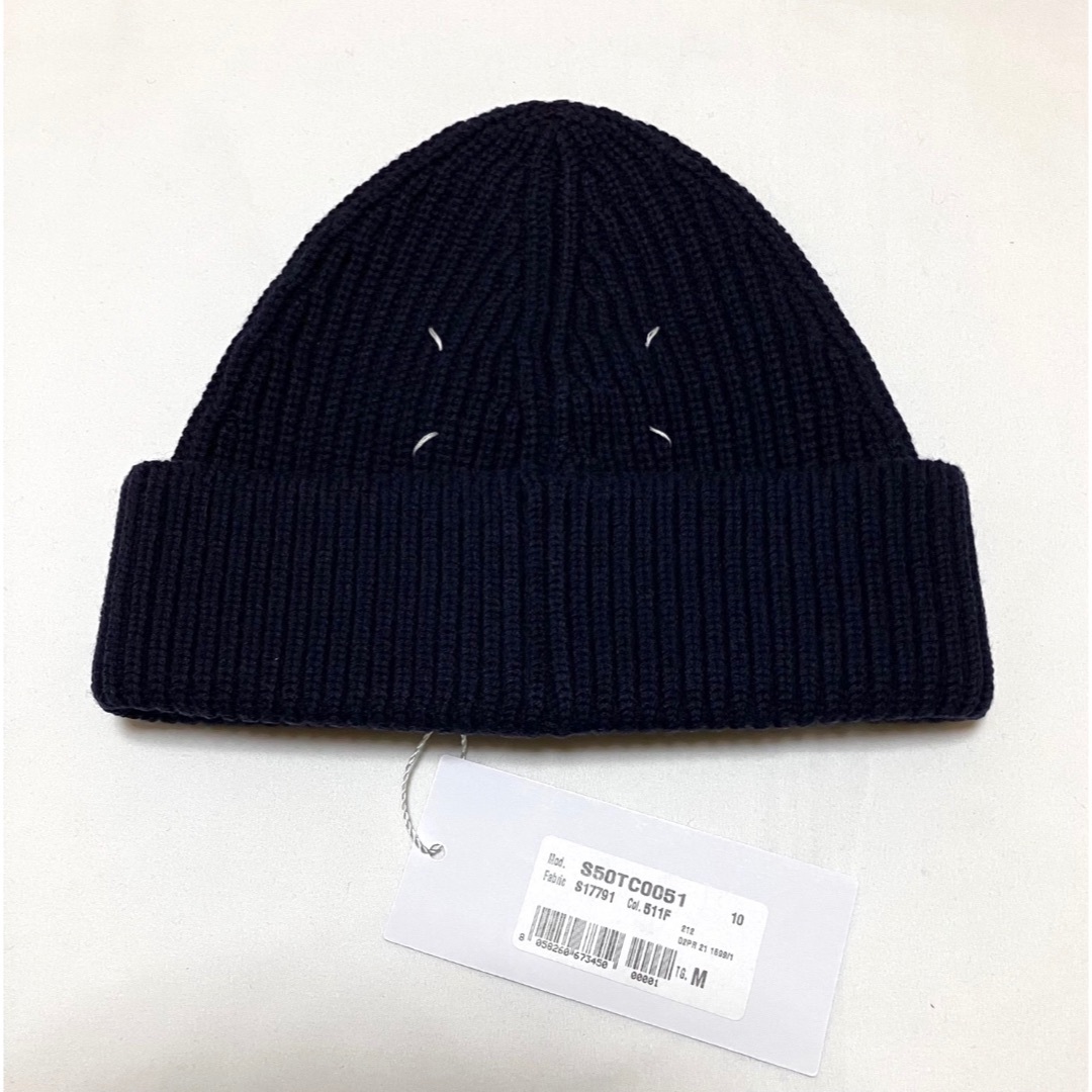 新品 M マルジェラ 21aw ニット キャップ ビーニー 紺 2157 | フリマアプリ ラクマ