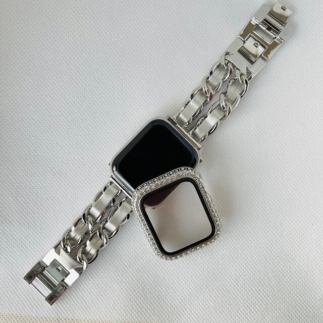 Apple Watch(アップルウォッチ)のApple Watch アップルウォッチ チェーンステンレスバンドキラキラケース メンズの時計(金属ベルト)の商品写真