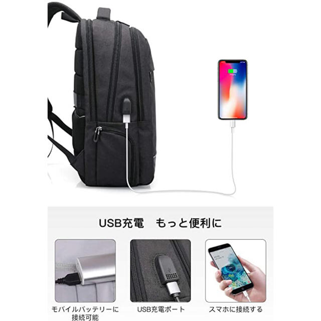 KLIFE リュック メンズ バックパック 大容量 USB充電ポート付 メンズのバッグ(ビジネスバッグ)の商品写真
