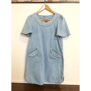 美品】Laulaラウラ ファーポケット付きワンピース FREE SIZE ミニ