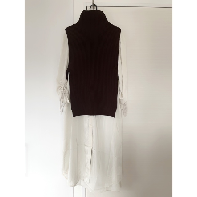 Ameri VINTAGE(アメリヴィンテージ)のAMERI VEST LAYERED SHIRT DRESS  レディースのワンピース(ロングワンピース/マキシワンピース)の商品写真