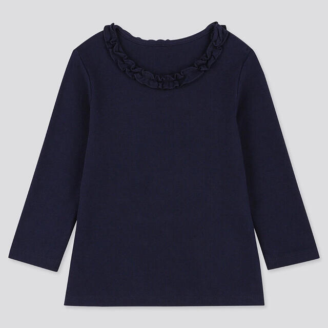 UNIQLO(ユニクロ)のユニクロ　クルーネックT 2枚セット　90 キッズ/ベビー/マタニティのキッズ服女の子用(90cm~)(Tシャツ/カットソー)の商品写真