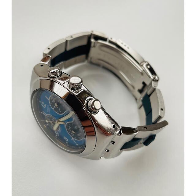 swatch(スウォッチ)の【電池新品の美品】swatchのIRONY！シルバー×ブルーのクロノグラフ☆ メンズの時計(腕時計(アナログ))の商品写真