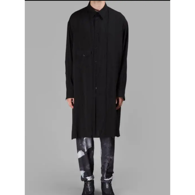 Yohji Yamamoto 2016SS 裁ち切りタックデザインロングシャツ 高評価の