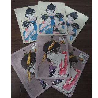 浮世絵シリーズ歌麿ライン アルブチン+江戸紫(1枚入)×3　金＋桜エッセンス(1(パック/フェイスマスク)