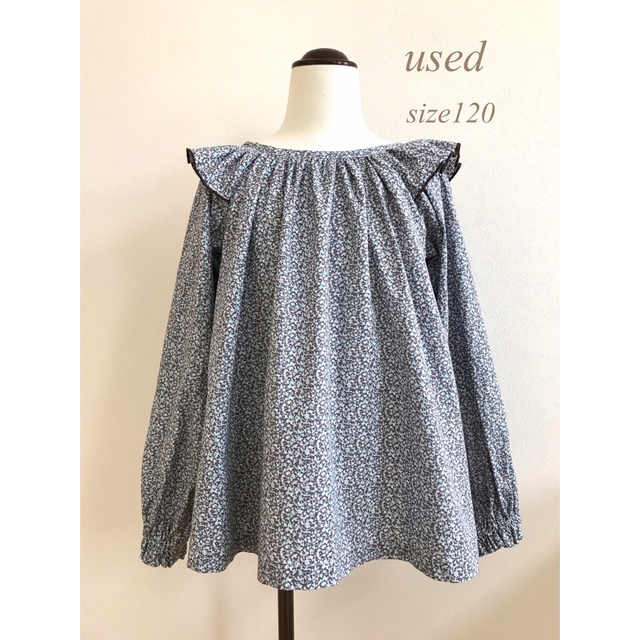 ｕｓｅｄ　リバティ　ハンドメイド　ブラウス　１２０㎝ キッズ/ベビー/マタニティのキッズ服女の子用(90cm~)(ブラウス)の商品写真