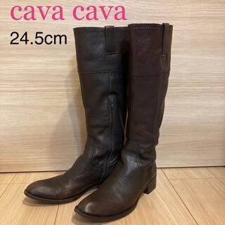 cavacava - cava cava サヴァサヴァ レザー ロングブーツ ブラウン 24.5cm
