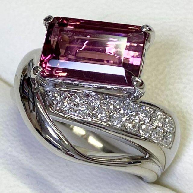 Pt900　高品質 ピンクトルマリンリング　3.41ct　D0.28ct レディースのアクセサリー(リング(指輪))の商品写真